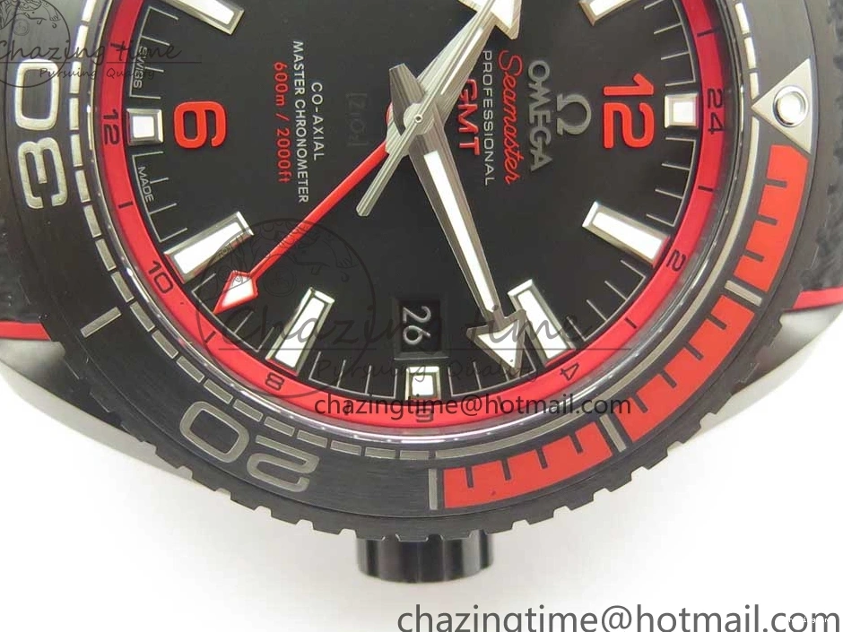 0209 Trendy Planet Ocean 45.5mm Deep Black red Real Ceramic VSF 1:1 Best Edition on Black Nylon Strap A8906 Super Clone 7986